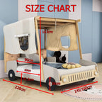 Adventurous Car Solid Wood Kids Bed