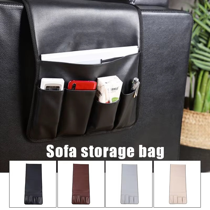 Non-slip 5 Pockets Leather Arm Rest Chair Organizer