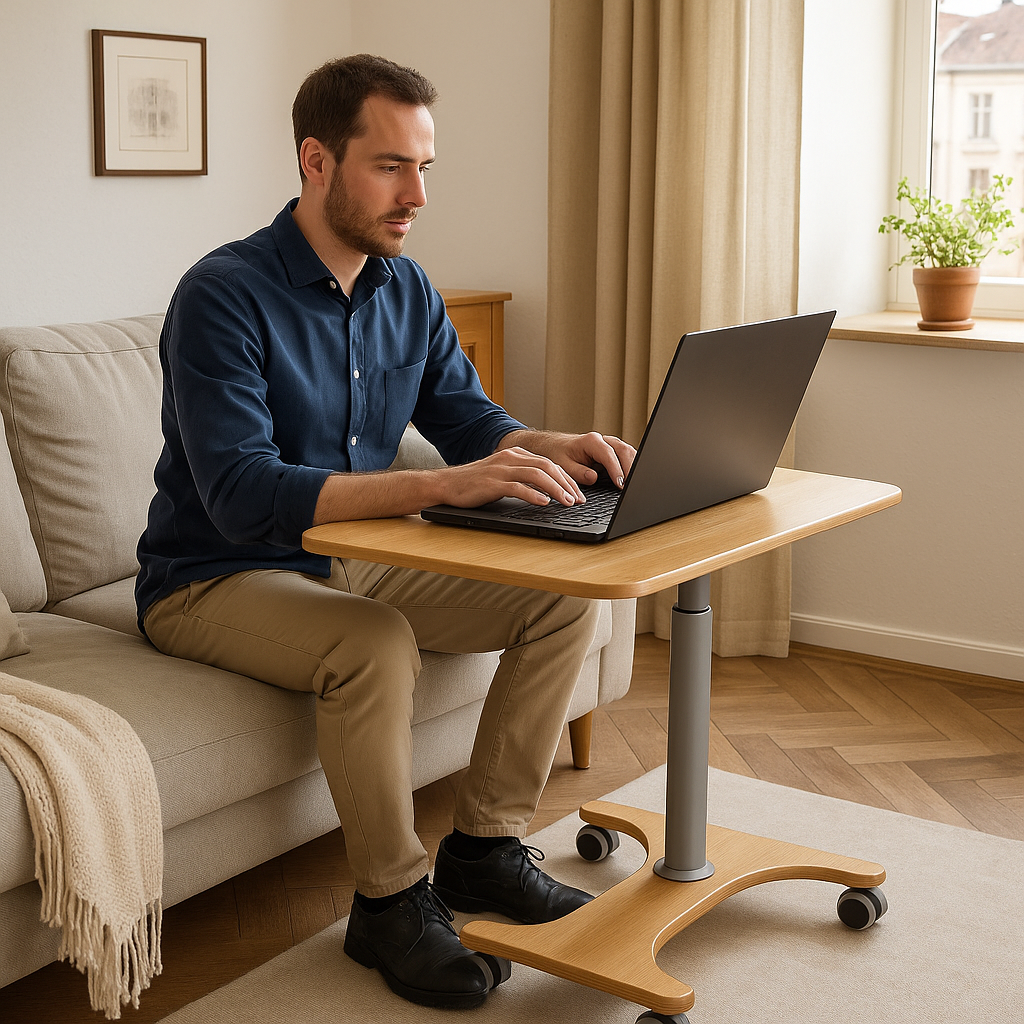 Work Everywhere Ergonomic Adjustable Rolling Desk