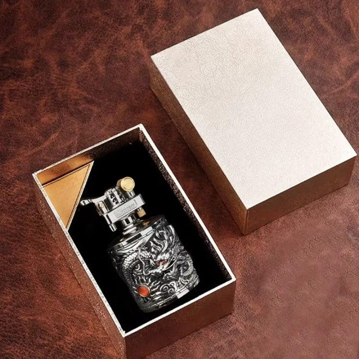 Vintage Dragon Carved Metallic Lighter