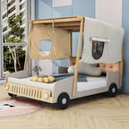 Adventurous Car Solid Wood Kids Bed