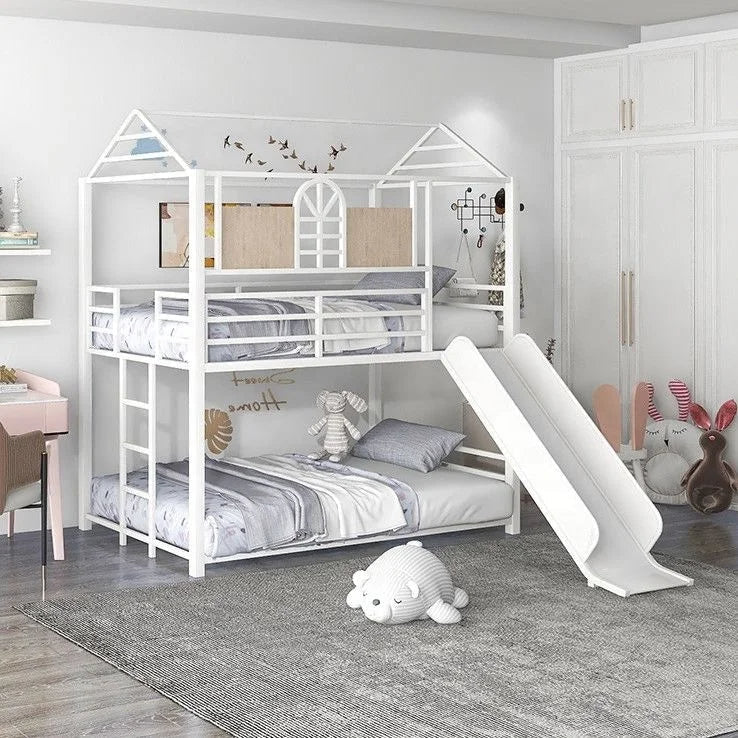 Loft-Style House Roof Frame Playhouse Bunk Bed