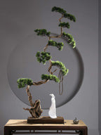 Chinese Zen Root Carving Landscape Home Decor