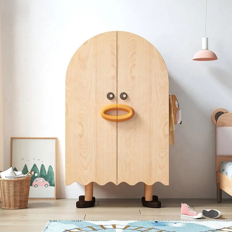 Cartoon Happy Duck Wooden Kids Wardrobe