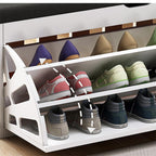 Nordic Wooden Space Saving Shoe Rack Stool