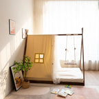 Indoor Playground Wooden Swing Kids Floor Bed