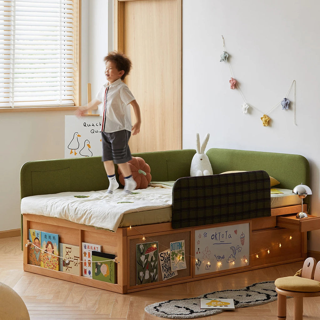 Cozy Corner Wooden Built-In Storage Children’s Bed