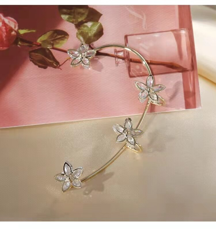 Elegant Flowers Adjustable Clip Earrings