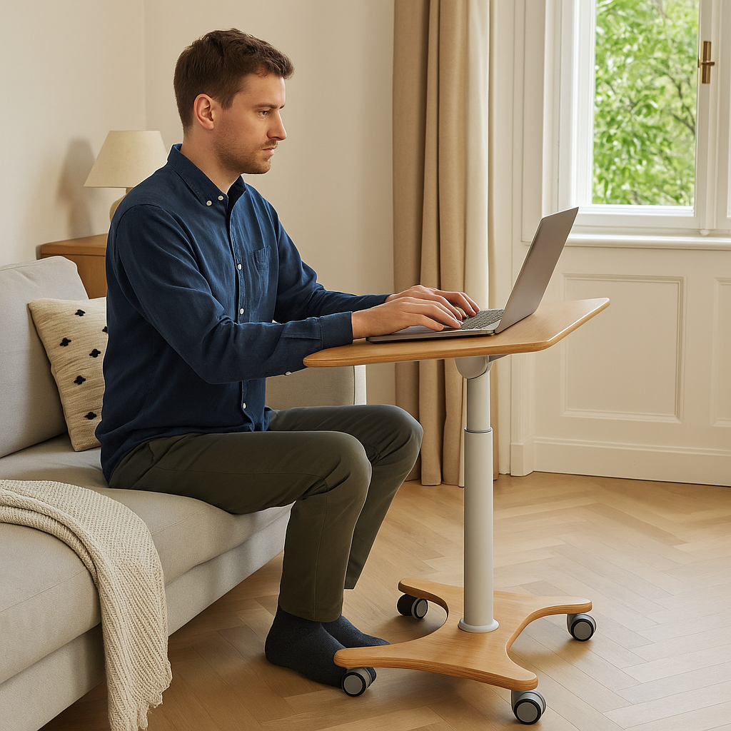 Work Everywhere Ergonomic Adjustable Rolling Desk
