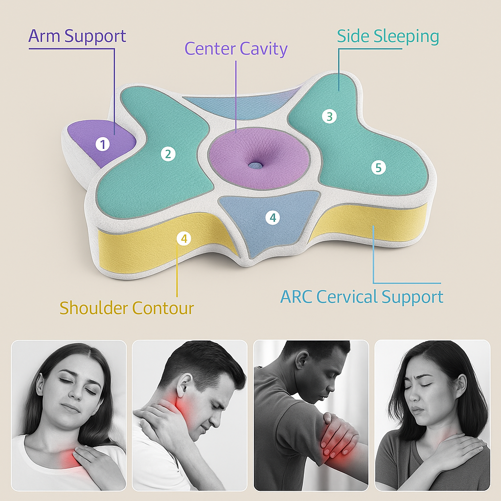 Butterfly Shaped Memory Foam Ergonomic Pillow