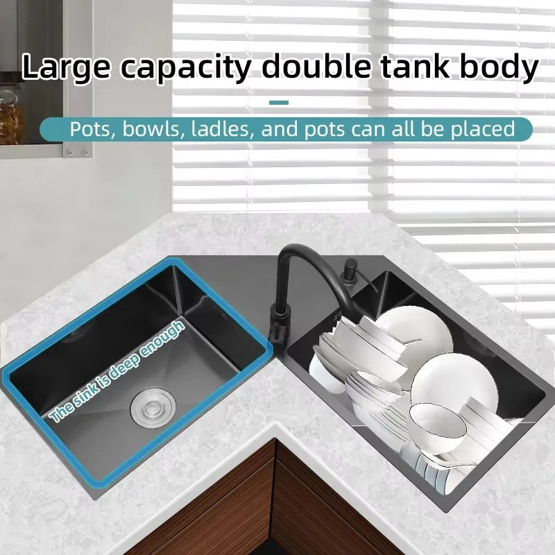 Duo Flow Elegant Corner Sink