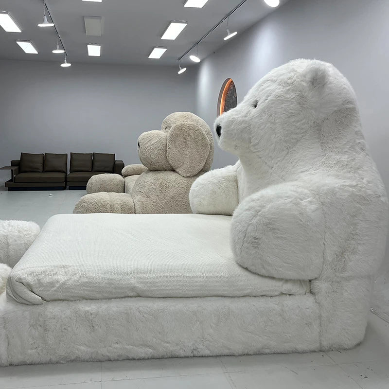 Polar Bear Giant Plush Cozy Bed