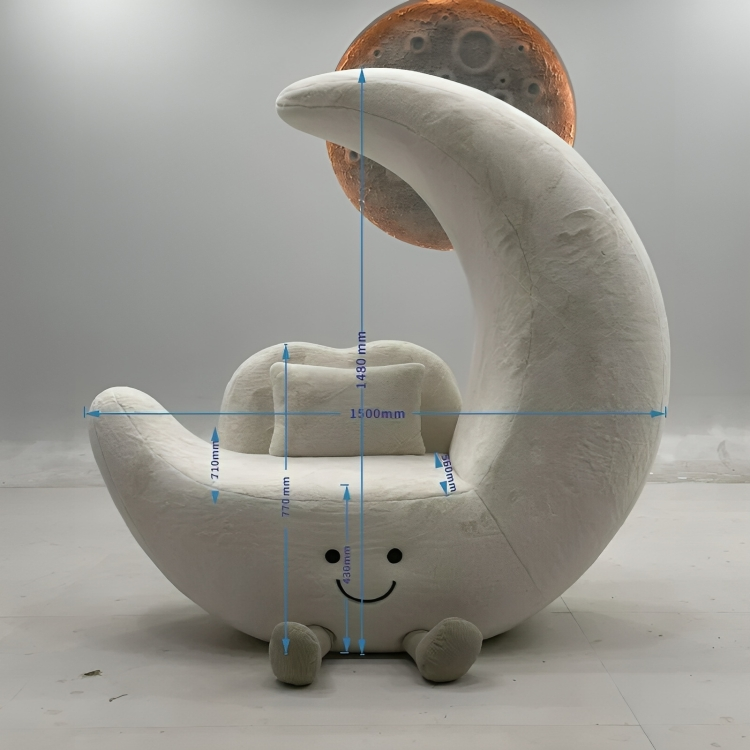 Crescent Cute Moon Plush Lounge Chair