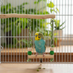 Natural Wood Hanging Bird Swing