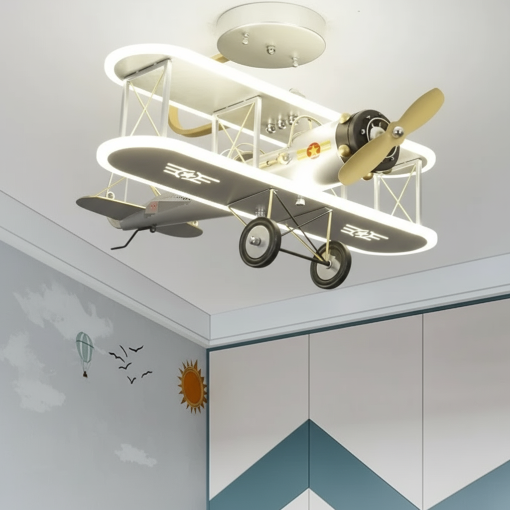 Vintage Plane Fun Bedroom Ceiling Lamp