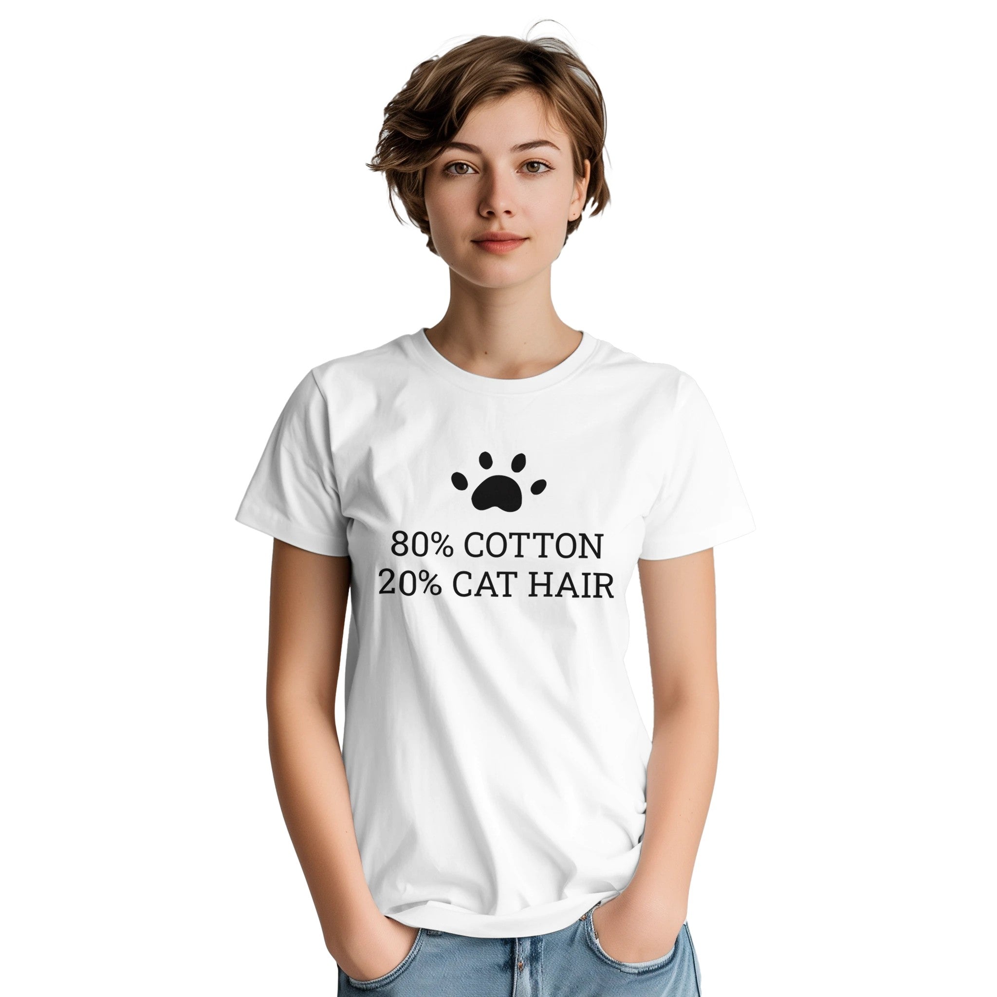 80% Cotton 20% Cat Hair Creative T-Shirt