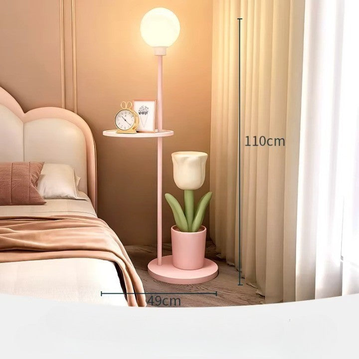 Tulip Blossom Flower Integrated Nightstand Floor Lamp