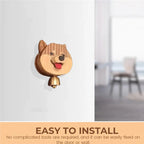 Playful Shiba Dog Face Wooden Doorbell