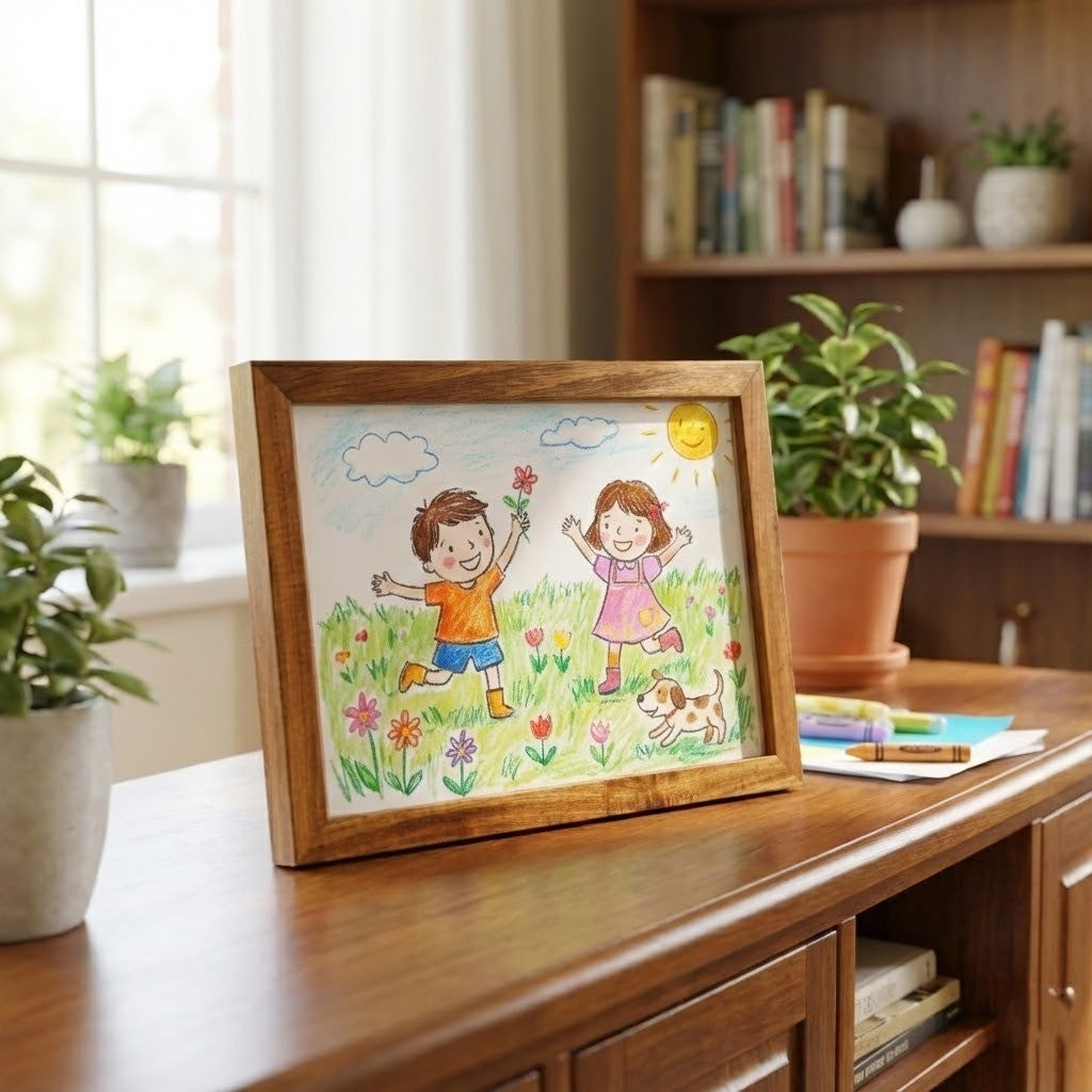 Story Maker Wooden Kids Drawing Display Frame
