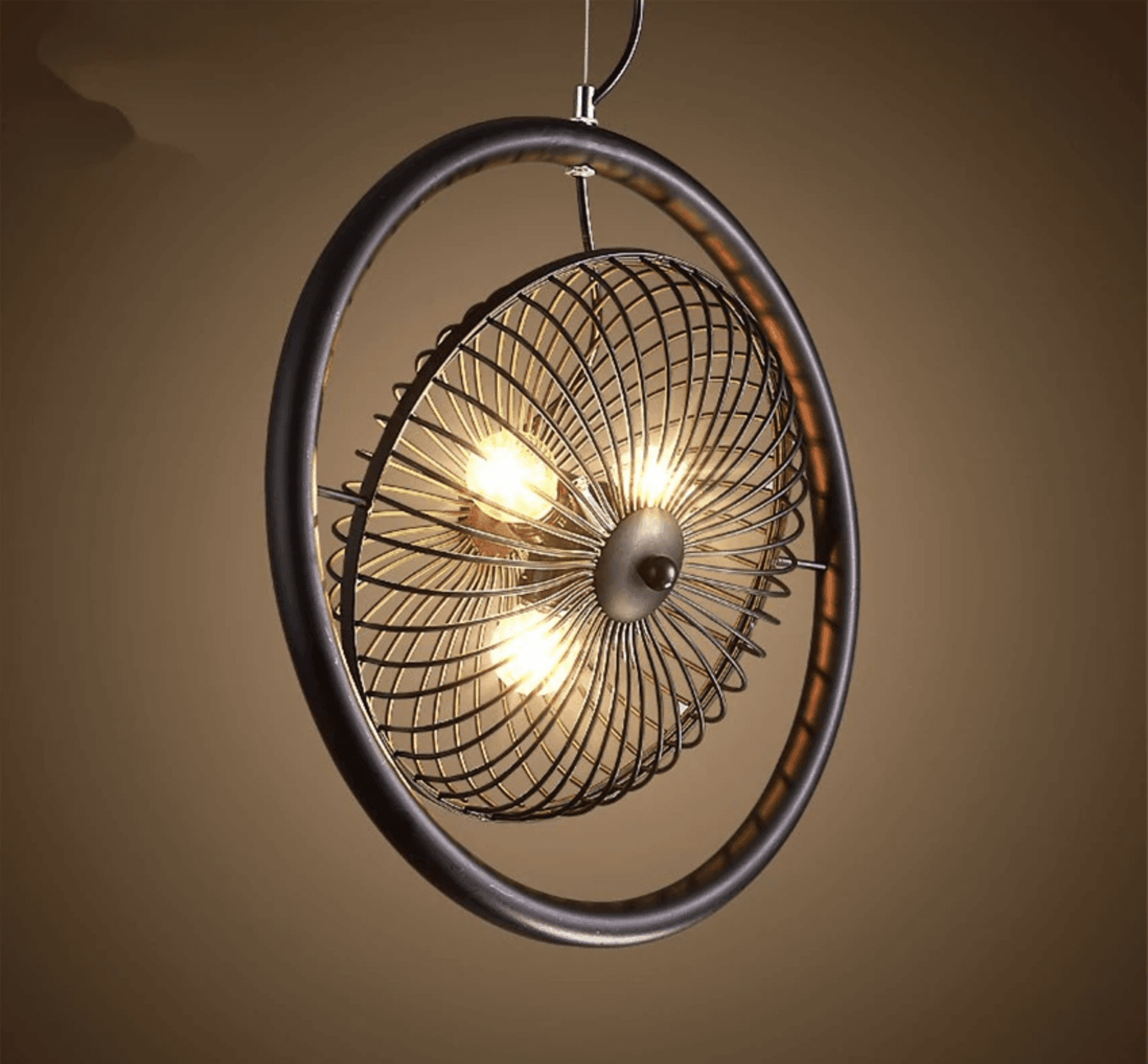 Vintage Iron Retro Fan Ceiling Droplight Chandelier Lamp
