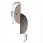 Geometric Half-Moon Dual Wall Clock