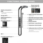 High-flow Thermostatic Digital LED Rainfall Shower Set