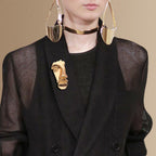 Polished Portrait Artistic Metal Face Pin Brooches