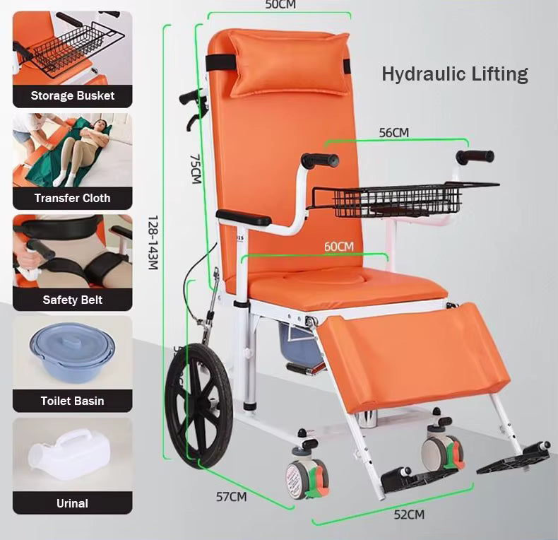 Adjustable Nursing Support Reclining Patient Transfer Chair