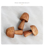 Mushroom Solid Wood Sculpture Home Decor