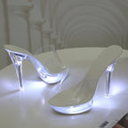Light-Up Clear Transparent High Platform Heels