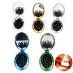 Pocket Beauty Mini Travel Hair Brush Mirror
