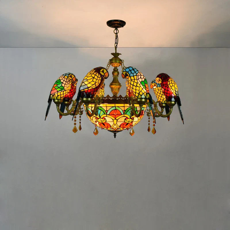 Antique Style Parrot Chandelier Lamp