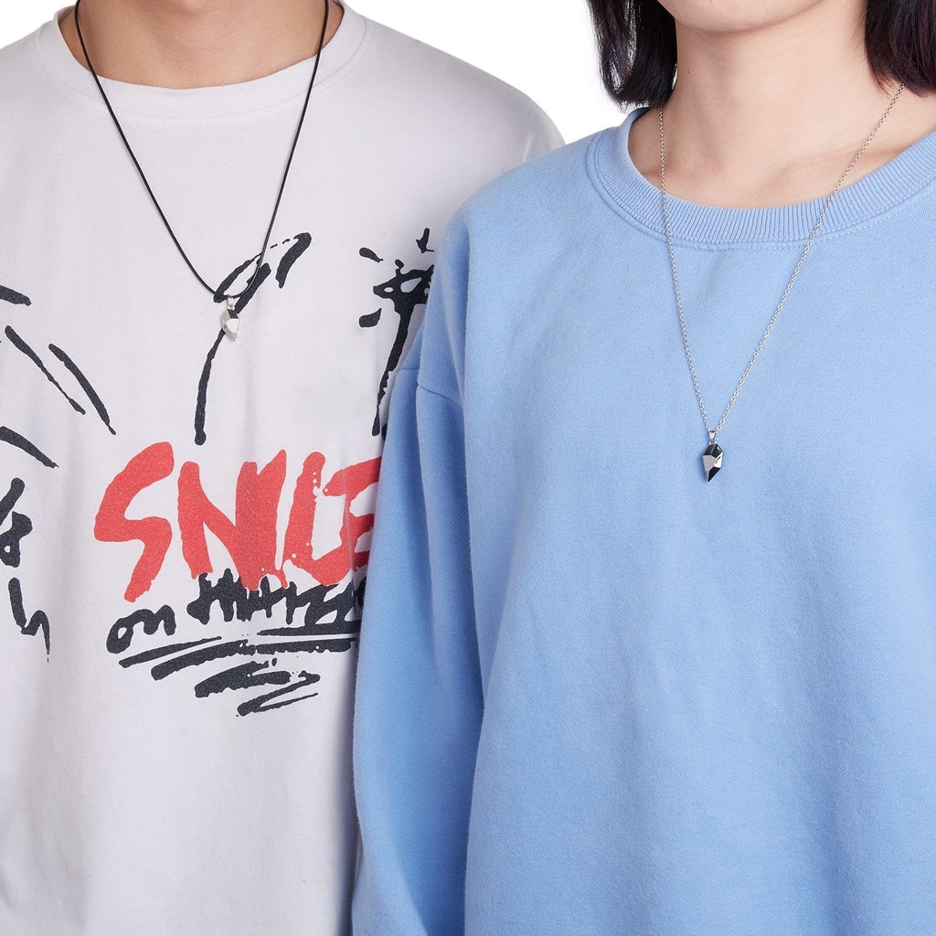 Magnetic Abstract Heart Couple's Necklace