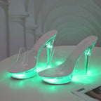 Light-Up Clear Transparent High Platform Heels