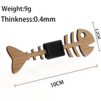 Wooden Fish Skeleton Men Bow Tie