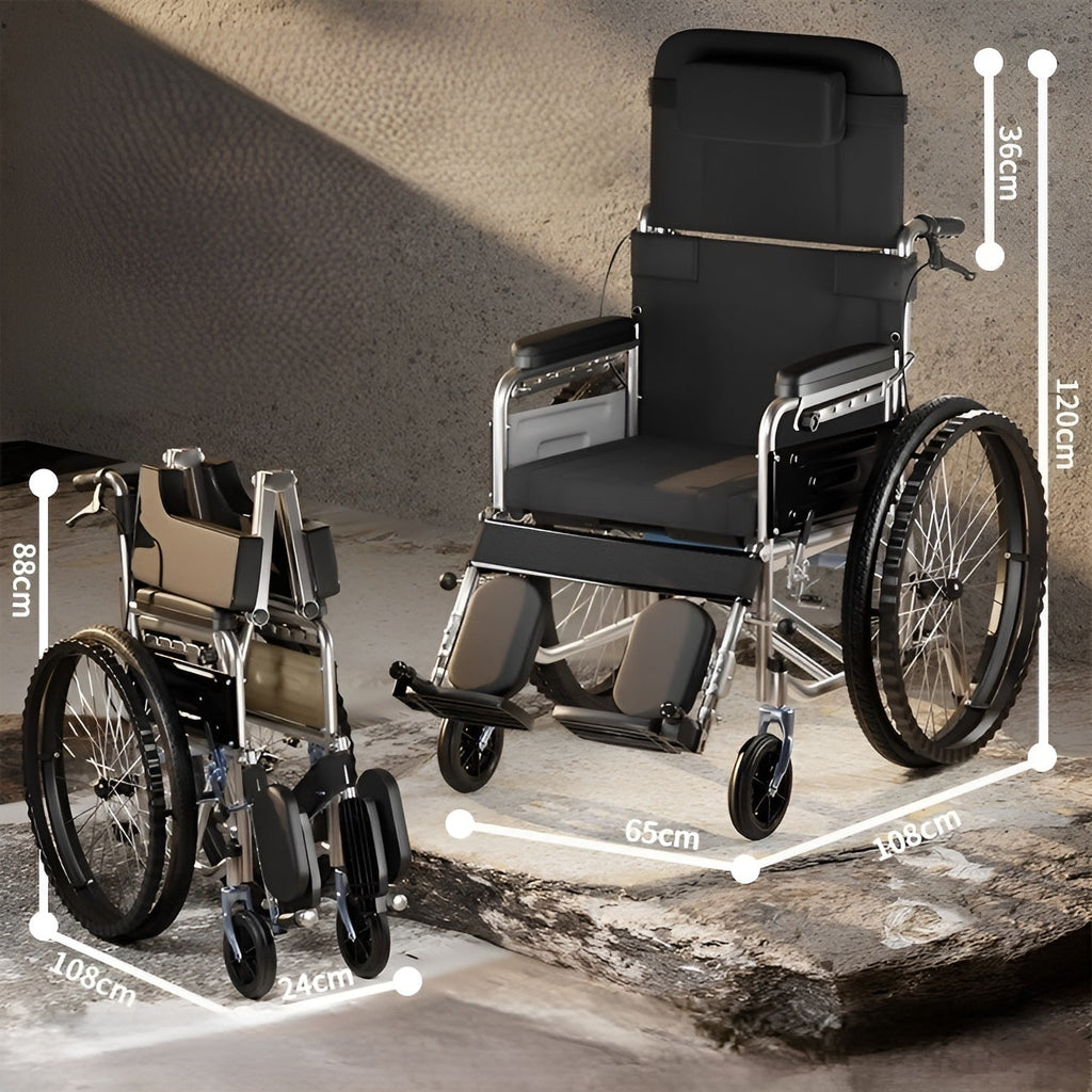 Easy Move Foldable Elderly Travel Wheelchair