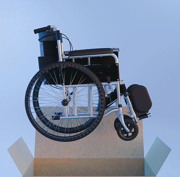 Easy Move Foldable Elderly Travel Wheelchair