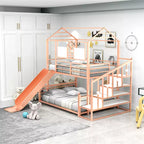 Loft-Style House Roof Frame Playhouse Bunk Bed