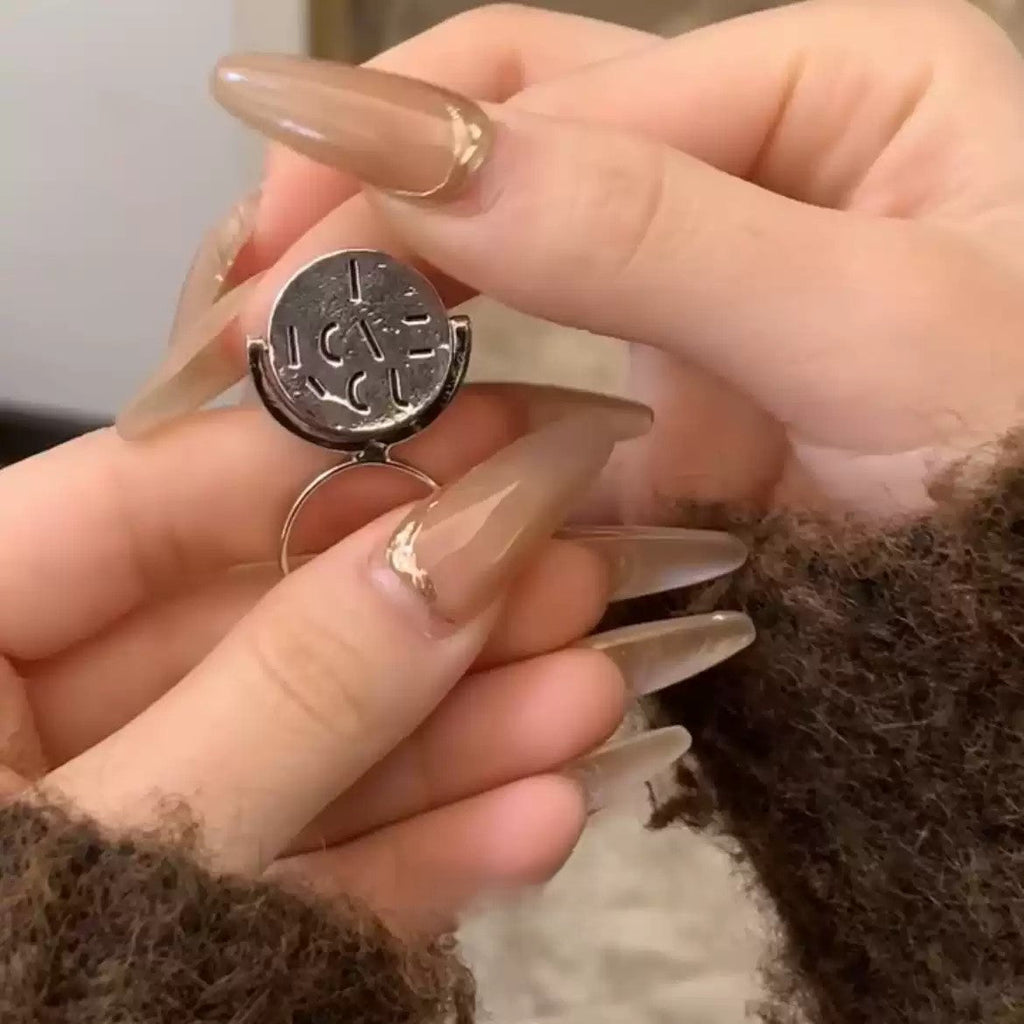 Rotating Disc I Love You Couple Ring