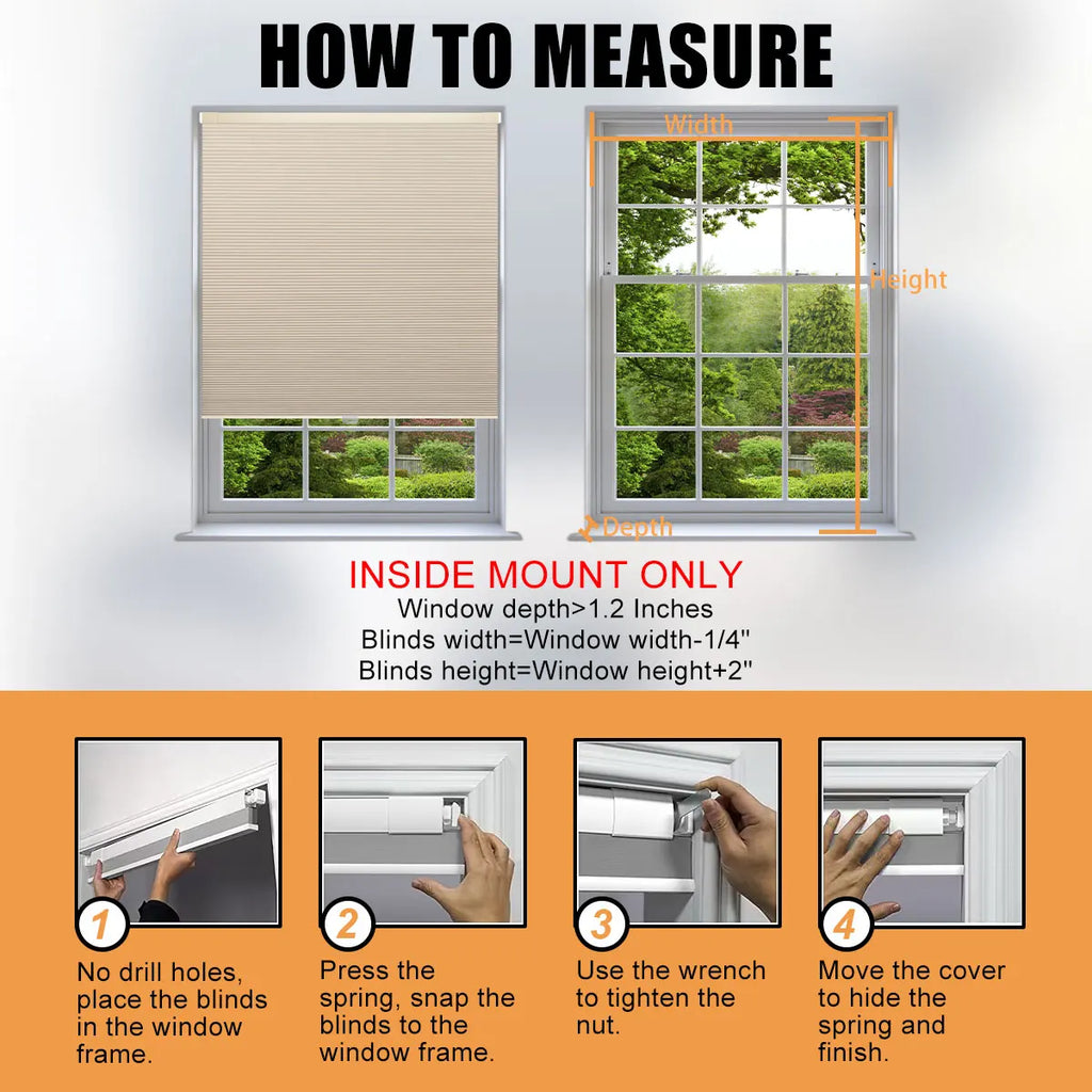 Blackout No-Drill Cordless Honeycomb Blinds