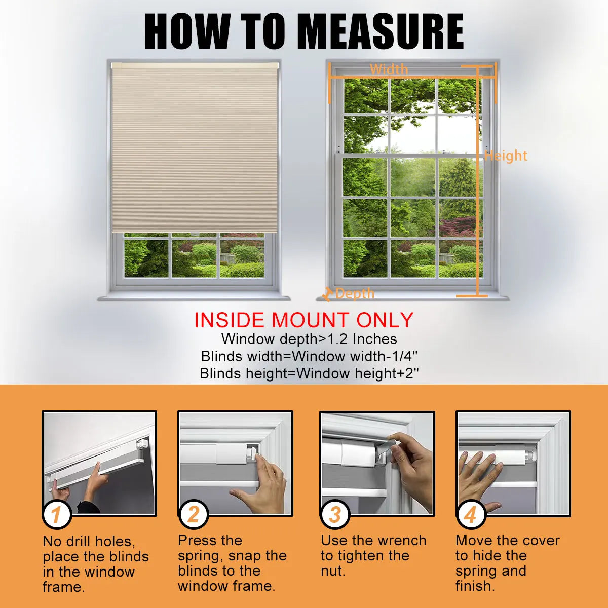 Blackout No-Drill Cordless Honeycomb Blinds