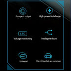 4-Port Digital Car Lighter Fast Charger