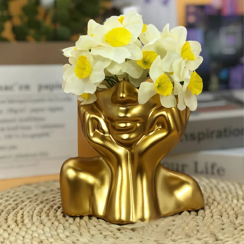 Cheerful Lucky Flower Pot Sculpture