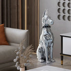 Shiny Doberman Elegant Floor Sculpture