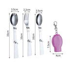 Foldable Stainless Steel Travel Spoon Fork Set