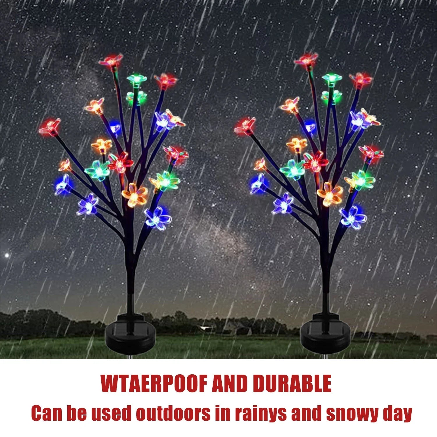 Sakura Tree Solar Flower Pathway Outdoor Lights