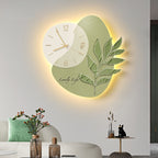 Elegant Leaf LED Silent Wall Clock