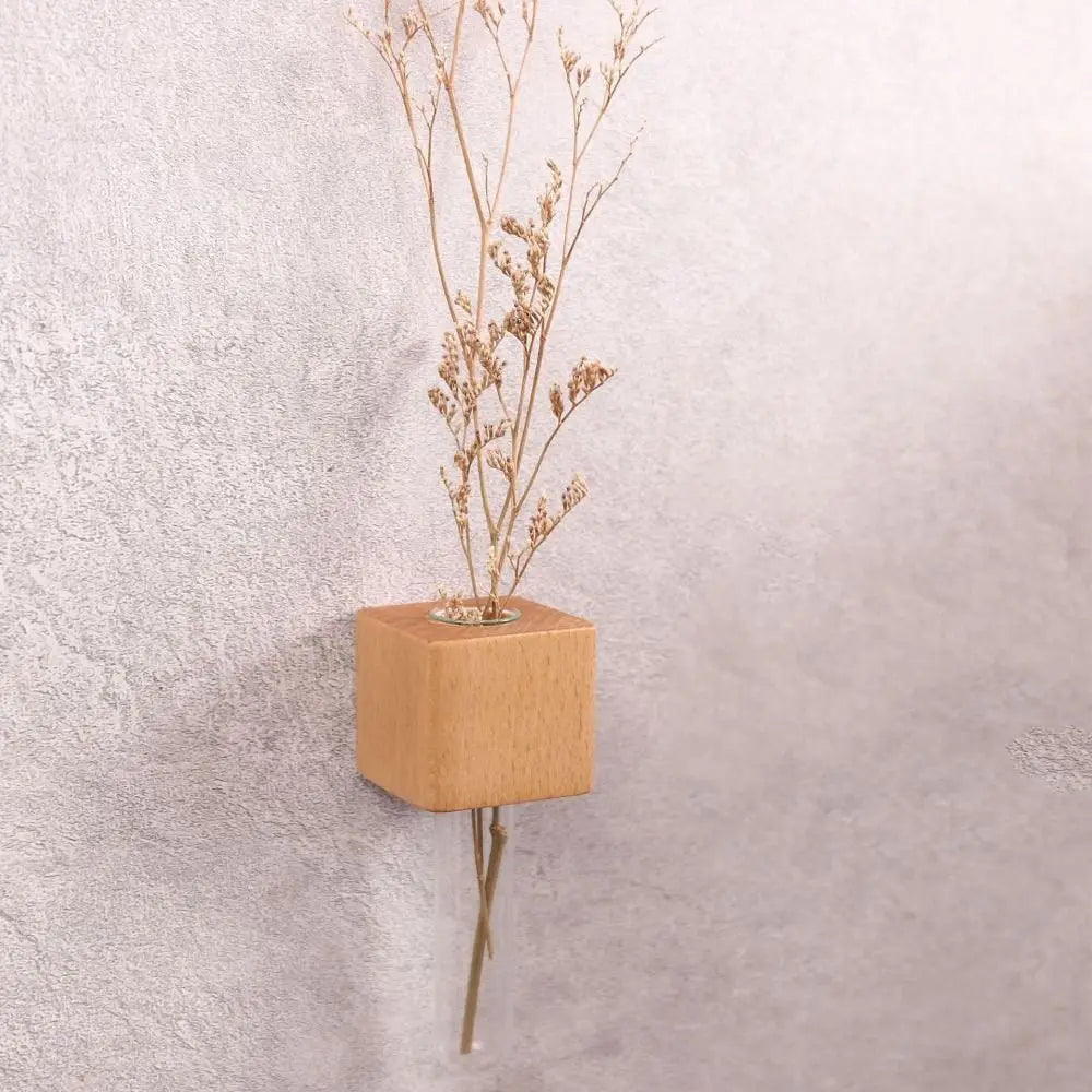 Wooden Magnetic Flower Tube Vase