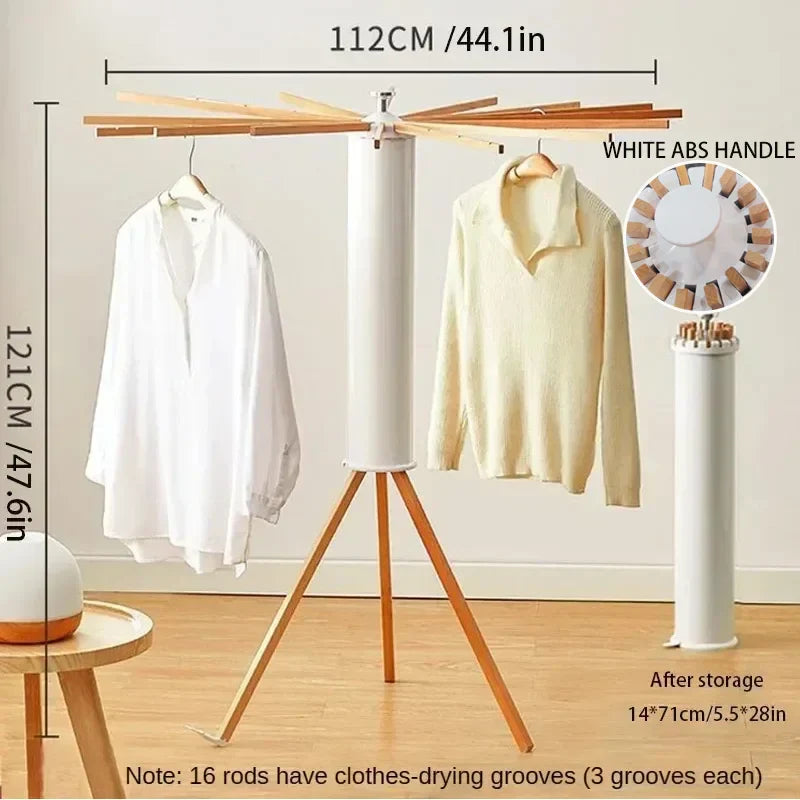 Space Saving Foldable Rotary Clothes Drying Rack
