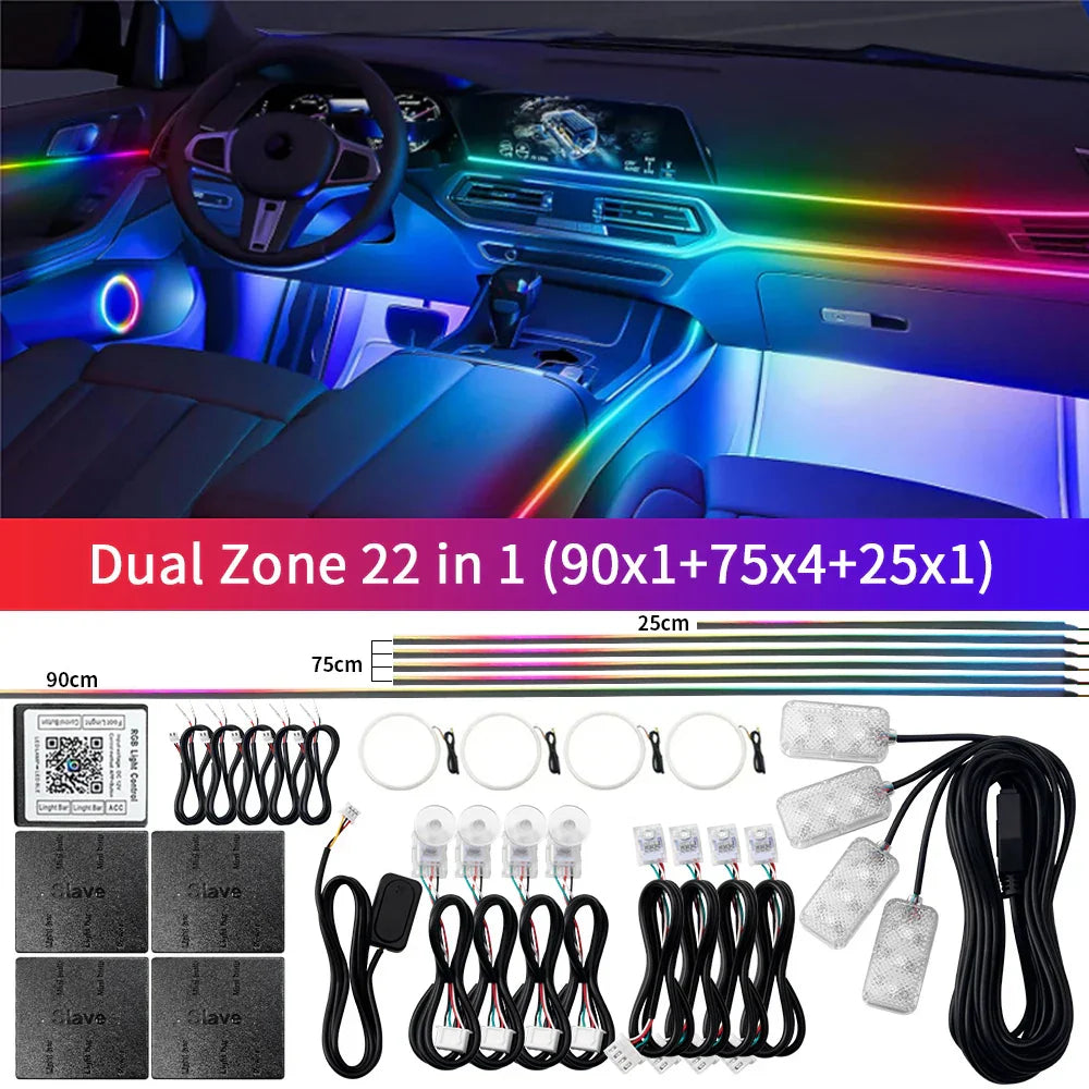 Bluetooth RGB Symphony Car Ambient Light Kit